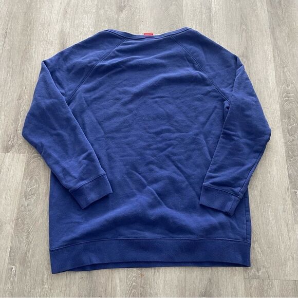 Nike Mens Size Medium Sweatshirt Big Spellout Swoosh Blue And White - Picture 2 of 5